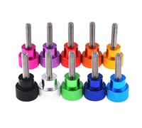 SHENGG 1 Uds UNC 3/8-16 rosca de aluminio tornillo de pulgar de alto paso 20x11mm cabeza moleteada grande tornillo de apriete manual rosca de acero inoxidable 6-100mm(Green,75MM_3/8-16)