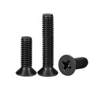SHENGG 10/50 Uds M1.6 M2 M2.5 M3 M3.5 M4 M5 M6 Mini pequeño negro 304 tornillo de cabeza avellanada plana cruzada de acero inoxidable(40mm,M5 (10pcs))