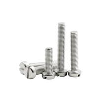SHENGG 10 piezas/lote M1.6 M2 .5 M3 M4 M5 M6 304 A2-70 acero inoxidable GB65 cabeza ranurada columna redonda tornillo de queso perno(8mm x10pcs,M3)