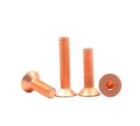 SHENGG 2-10 unidades M2 M2.5 M3 M4 M5 M6 DIN7991 T2 Tornillo hexagonal de cabeza avellanada de cobre, perno de cabeza plana hexagonal, tornillo de máquina(X6mm,M2 10pcs)