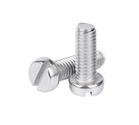 SHENGG 2/4/10/25/50 uds. Tornillos de máquina de cabeza plana ranurada redonda de acero inoxidable GB65 304, M1.6, M2, M2.5, M3, M4, M5, M6, M8 y M10.(16mm,10Pcs M6)