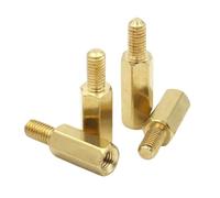 SHENGG 5/10/20/50 piezas M2 M2.5 M3 M4 M5 M6 Espaciador de latón macho a hembra Espaciadores de latón hexagonales largos(90mm,M4xL plus6 (10pcs))