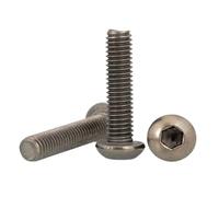 SHENGG 5 tornillos de cabeza redonda de titanio M4 M5 M6 ISO7380 TA2, tornillos de máquina de cabeza hexagonal de titanio(40mm,M6 5pcs)
