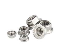 SHENGG 50/20/ 10/5 uds M3 M4 M5 M6 M8 M10 M12 cabeza hexagonal de acero inoxidable dentado Spinlock tuerca con reborde bloqueo DIN6923(M3 (50pcs))