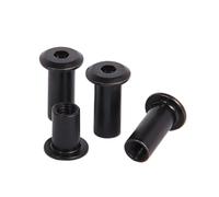 SHENGG 50/20/ 10 Uds M3 M4 M5 M6 M8 acero al carbono negro cabeza hexagonal plana grande remache conector insertar junta manga tuerca ciega(18mm,M5 (20pcs))