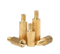 SHENGG Espaciador de separación redondo de cobre y latón macizo M2, columna de soporte moleteado, tuerca hembra macho-hembra for placa PCB L = 3-42mm, 30 Uds.(Female-female,17MM_30PCS)
