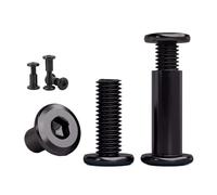 SHENGG Juego de 10-50 tornillos hexagonales planos grandes de acero al carbono negro for muebles con tuerca, Conector de remache, Tuercas de manga de junta de inserción M6 M8(8x15mm-8x75mm-20set)