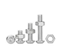 SHENGG Juego de tuercas y pernos Allen de acero inoxidable 304 A2, M2, M2.5, M3, M4, M5, M6, M8, métricos, hexagonales, con cabeza hueca hexagonal, for tornillos y tuercas(40mm,M6-3Sets)