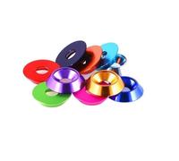 SHENGG Junta de arandela de cabeza de paraguas avellanada de aluminio de colores M2 M2.5 M3.5 M4 M5 M6 M8 M10 M12 Aleación de aluminio(Yellow,M6XOD25MM_(10PCS))