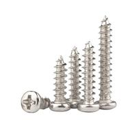 SHENGG Lote de 100 tornillos autorroscantes de cabeza redonda con ranura en cruz de acero al carbono niquelado, M1, M1.2, M1.4, M1.7, M2, M3, M4 y M5.(8mm x100pcs,M2.6)