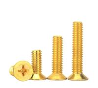 SHENGG M2 M2.5 M3 4 5 6 8 10 12 tornillos de máquina avellanados de latón cabeza plana cruzada tornillo de rosca métrica perno empotrado Din7985 Gb818(4mm,M2.5 (50Pcs))