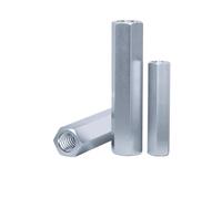 SHENGG M4 M5 M6 M8 M10 M12 M14 M16 M20 M22 M24 Conector de varilla hexagonal galvanizado, manguito de unión, tuerca de acoplamiento tubular(M6x10x60mm-10pcs)