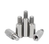 SHENGG Placa base PCB con perno Hexagonal de acero inoxidable 304, junta de soporte macho y hembra, tuerca roscada, columna hueca M2 M2.5 M3 M4M5M6M8(4mm (10pcs),M2 (Thread 4mm))