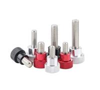 SHENGG Tornillo de mano de acero inoxidable M5 M6 con mango de aleación de aluminio, tornillos de pulgar moleteados de cabeza alta, longitud de rosca de 10-100mm(M6x25-D12x20 Black)