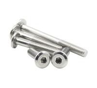 SHENGG Tornillo for muebles con cabeza hexagonal interior plana grande M6 M8, perno de unión de acero inoxidable 304, longitud de 6 mm a 150 mm((20Pcs) M6x130mm-Half)