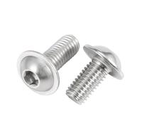 SHENGG Tornillos de cabeza hexagonal con arandela, de acero inoxidable 304 A2, de 2 a 100 piezas, con cabeza de botón redondo y brida, M2, M2.5, M3, M4, M5, M6, M8 y M10.(6mm,M3-50pcs)