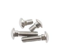 SHENGG Tornillos de cabeza redonda y cuello cuadrado de acero inoxidable 304 A2, M4, M5, M6, M8, M10, M12, for estante de almacenamiento, longitud 10-100 mm.(M4x16mm-30pcs)