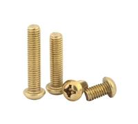 SHENGG Tornillos de máquina de cabeza plana redonda de latón DIN7985 M1.2 M1.4 M1.6 M2 M2.5 M3 M4 M5 M6 M8 (2-50 unidades)(12mm,M2.5 50pcs)