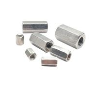 SHENGG Tuercas de acoplamiento de varilla hexagonal de rosca fina de acero inoxidable M8 M10 M12 M14 M16 M18M20 304, tuerca de unión de extensión, tornillos, tuerca de rosca de conexión