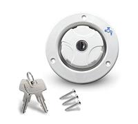 Shenghao Yige Store Tanques de Cuello de llenado de Entrada de Agua de Gravedad modificada Redonda RV Piezas con 2 Llaves (Color : White)