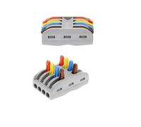 SHENGJIELIU SPL-42/62 SPL-1/2/3/4/5 Conector de Cable Universal Conector rápido Terminal de Acoplamiento enchufable 2/3 Entrada 4/6/9 Salida for Cable 28-12 AWG(SPL-5(PCT-225) Color,10 PCS)