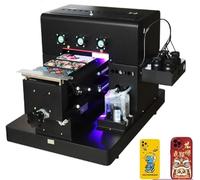 SHENGJINSH Impresora UV A4 multifunción de inyección de tinta A4 UV color impresora 16.5x30CM UV con rotación para botellas/papel/funda de teléfono/PVC/plástico/madera/metal/cuero/silicona, etc