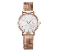 SHENGKE Reloj de Pulsera de Cuarzo de Acero Inoxidable de Malla de Banda Impermeable para niñas, K0093l02, Pulsera