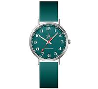 SHENGKE Reloj deportivo casual para mujer, resistente al sudor, con esfera de fácil lectura y correa de silicona, resistente al agua, Plateado, verde (Silver Green), Casual
