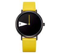 SHENGKE Reloj Minimalista para Mujer con Correa de Cuero Ultrafina, Moda Relojes de Cuarzo a Prueba de Agua, Yellow