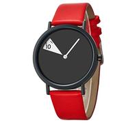 SHENGKE Reloj Minimalista para Mujer Correa de Cuero Ultrafina Moda Relojes de Cuarzo para Mujer Relojes a Prueba de Agua Reloj de Mujer Rojo