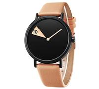 SHENGKE - Reloj Minimalista para Mujer, Correa de Piel Ultra Fina, diseño Creativo, Impermeable, Rosa Dorado, Movimiento de Cuarzo