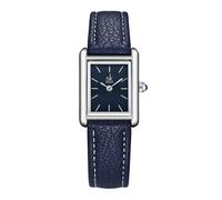 SHENGKE Relojes Cuadrados Vintage Minimalistas para Mujer con Correa de Piel (Azul)