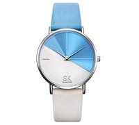SHENGKE Relojes de Mujer Banda de Cuero Relojes de Cuarzo de Lujo Vestido para Mujer Reloj de Pulsera