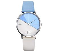 SHENGKE señoras Reloj de Pulsera Creativas Mujeres Relojes Marca Reloj Mujeres Malla Vestido Reloj(K0095-Blue&White)