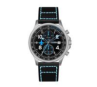 SHENGKE SINOBI Relojes Deportivos para Hombre Cronógrafo Relojes de Pulsera multifunción para Hombres con Calendario Fecha Resistente al Agua Reloj de Lectura fácil para Hombre (Silver-Blue)