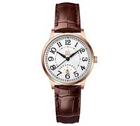 SHENGKE SK Business Classic - Reloj de pulsera para mujer con correa de acero inoxidable de piel auténtica, elegante reloj para mujer, Rosegold-brown, Clásico