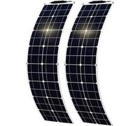 SHENGMIAOHE Kit de Panel Solar Monocristalino Flexible, Panel Solar Ultrafino de 500 W con Controlador de 40 A, 2 Paneles Etfe de 250 W, 12 V-24 V, para Familia, Rv, Caravana, Barco,/White