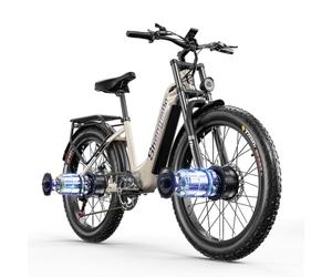 Shengmilo Bicicleta eléctrica Bike de 26 Pulgadas, Bicicleta de montaña eléctrica E-Bike batería de 840 WH Cambio de 7 velocidades Ciclismo eléctrico con neumático Ancho Freno de Aceite hidráulico