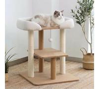 SHENGOCASE Moderna torre de madera para gatos con plataforma extragrande, sofá cama para Maine Coon, diseño de ventana para varios gatos