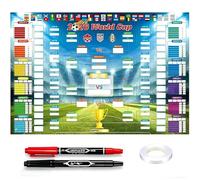 Shengou 60×84cm Fútbol M 2026 Wallchart con 2 Bolígrafos,Fijaciones Copa Mundial de Fútbol,Decoraciones de Fiesta deFútbol,Mapa de Pared con Presentación de Todos los 48 Equipos para aficionados