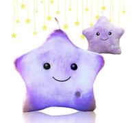 Shengou Cojín Luminosas, Almohada con Luces, Almohada Felpa Luminoso, Cojín de Peluche con luz LED, Cojines Decorativos, LED Estrellas Peluche (Uvas moradas)