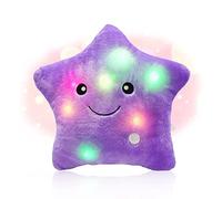 Shengou Cojín Luminosas, Almohada con Luces, Almohada Felpa Luminoso, Cojín de Peluche con luz LED, Cojines Decorativos, LED Estrellas Peluche