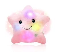 Shengou Cojín Luminosas, Almohada con Luces, Almohada Felpa Luminoso, Cojín de Peluche con luz LED, Cojines Decorativos, LED Estrellas Peluche