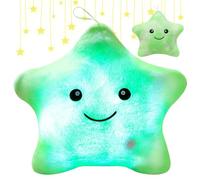 Shengou Cojín Luminosas, Almohada con Luces, Almohada Felpa Luminoso, Cojín de Peluche con luz LED, Cojines Decorativos, LED Estrellas Peluche (Verde de Hierba)