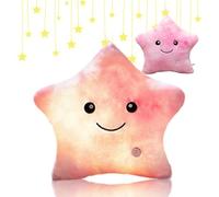 Shengou Cojín Luminosas, Almohada con Luces, Almohada Felpa Luminoso, Cojín de Peluche con luz LED, Cojines Decorativos, LED Estrellas Peluche (Sakura Polvo)