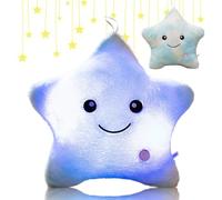 Shengou Cojín Luminosas, Almohada con Luces, Almohada Felpa Luminoso, Cojín de Peluche con luz LED, Cojines Decorativos, LED Estrellas Peluche (Cielo Azul)