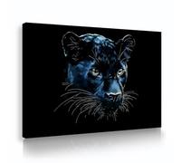 SHENGPOSTER Arte de poder salvaje y misterioso, grabados en lienzo, retratos de leopardo negro para amantes de los animales, decoración del salón lista para colgar en el marco interior 35x52cm