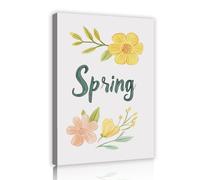 SHENGPOSTER Arte mural de lienzo floral primaveral Tema floral de lienzo Estampados de temporada Minimalismo bohemio Decoración de pared para salón Dormitorio Marco interior 30x42cm