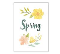 SHENGPOSTER Arte mural floral primaveral Temática floral de lienzo Estampados de lienzo estacional Minimalismo bohemio Decoración de pared para salón Dormitorio Decoración del hogar sin marco 60x90cm