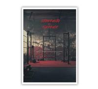 SHENGPOSTER Arte mural motivacional de gimnasio en lienzo Ilustración industrial de halterofilia oscura Grabados murales para casa Gimnasio Garaje Decoración de cueva masculina, sin enmarcar 75x110cm